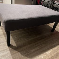 Upholstered Ottoman Bench, Textured Grey/Gray