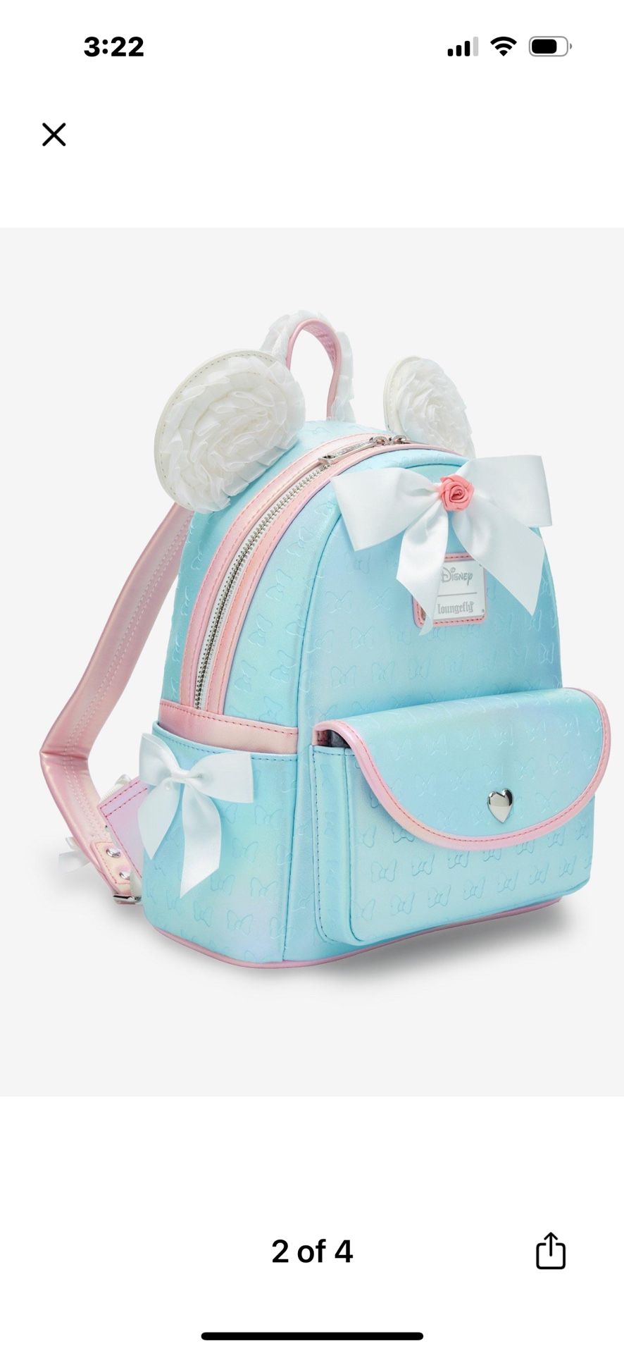 DISNEY Loungefly Minnie Ruffled Ears EXCLUSIVE! Matching Wallet In Profile (Price Is Firm) NWT