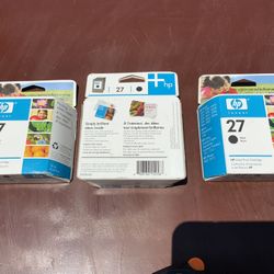 Hewlett Packard ink jet print cartridge black 27 Three available