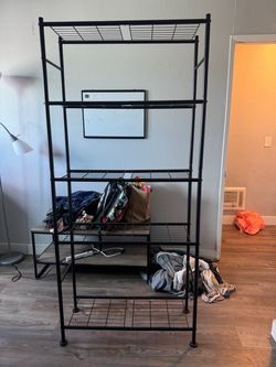 Black metal shelf