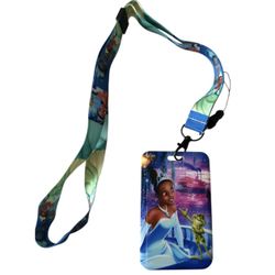 Disney The Princess and the Frog Princess Tiana Themed Lanyard ID Badge Holder Keychain