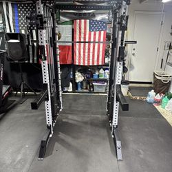 PRO SERIES Ultimate 3-1 Half Rack Functional Trainer w/Smith Machine Bar | 400lb Stack | Gym Equipment | Fitness | Commercial | Squat Rack 