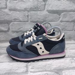 Saucony Jazz Low Pro Blue Suede Mesh Womens Sneakers Size 7