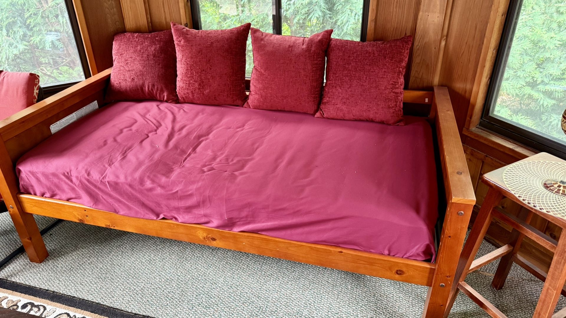 Twin Bed With Mattress and Pillows