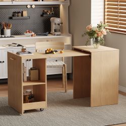 Compact Folding Home Office Desk with Storage Cabinet - New