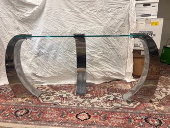 Post Modernistic Chrome and Glass Console Table