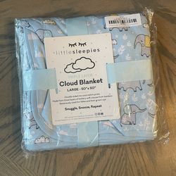 Little Sleepies Blue Elephant Cloud Blanket