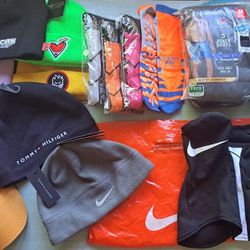 BUDLE LOT OF NEW ITEMS!  Brand Name Hats, T-Shirts, Socks - TOMMY, NIKE, HANES