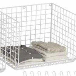 Pack Laundry Room Shelves Wall Mounted with Wire Baskets, Over the Washer and Dryer Shelf with Cloth