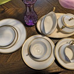 Homer Laughlin 18 Caret Gold Rim Plated China