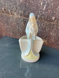 Vintage Madonna and Child Ceramic Planter