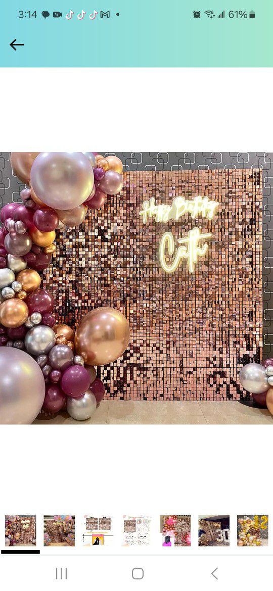 Shimmer Wall Backdrop Ppanels- 24 Pieces Square Panel DIY Party Backdrop for Birthday Party, Wedding, Bachelor Party, Halloween & Christmas Party and 