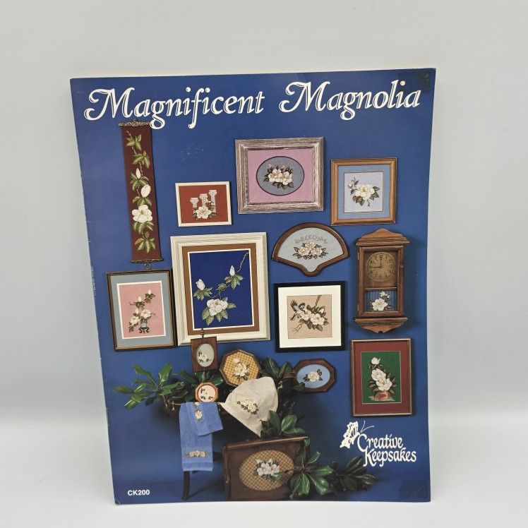 Vtg Magnificent Magnolias Cross Stitch Patterns By Creative Keepsakes Booklet CK200
