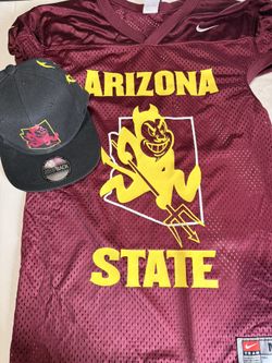 Arizona State ASU custom football jersey and snap back size M