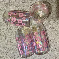Flower Glass Cups