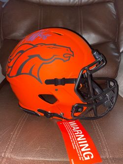 Denver Broncos Von Miller Autographed Authentic Rave Matte Orange Helmet Beckett