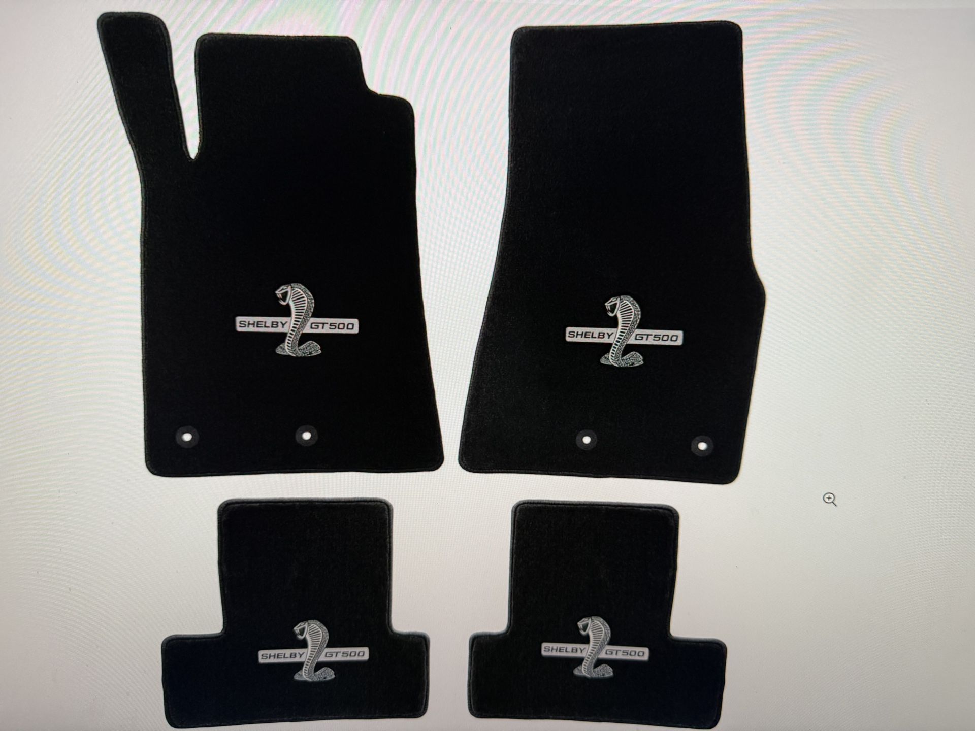 New!  2010-2015 Mustang BLACK Floor May Set Shelby Cobra Gt500 Embroidered Logo