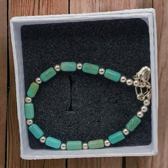 Carolyn Pollack Green Turquoise  and Sterling Silver  Bracelet