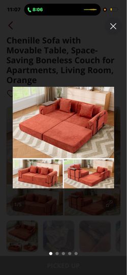 Boneless couch orange