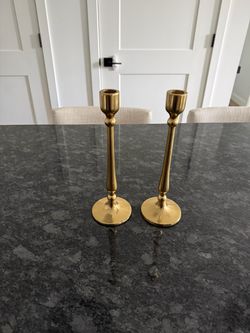 Brass Taper Candlestick Holders Set of 2