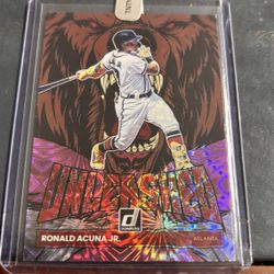 Ronald Acuna Jr Donruss Unleashed Refractor Baseballl Card