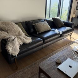96 Inch CB2 Leather Sofa