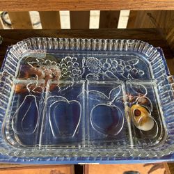vintage Indiana Glass Company "Presentations" 5-part relish tray