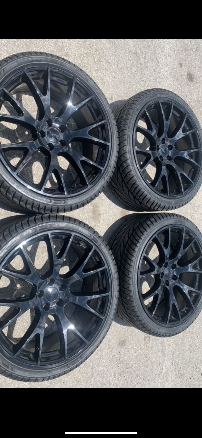 New 22” Black hellcat Rims and New Tires 22 Hell cat Replica Wheels 22s Dodger Charger Challenger Chrysler 300 Rines y Llantas Oem factory’s factory