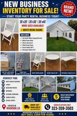 New Chairs, Tables & Canopies for Sale