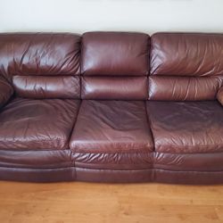 Leather BROWN couch 
