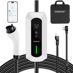 Portable EV Charger Level 1+2, 110V-240V 16A/13A/10A/8A Smart WiFi Enabled El...