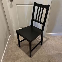 Ikea Black Solid Pine Wood Stefan Chair. 