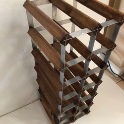 Industrial Style Wood/Metal 12-Bottle Wine Rack