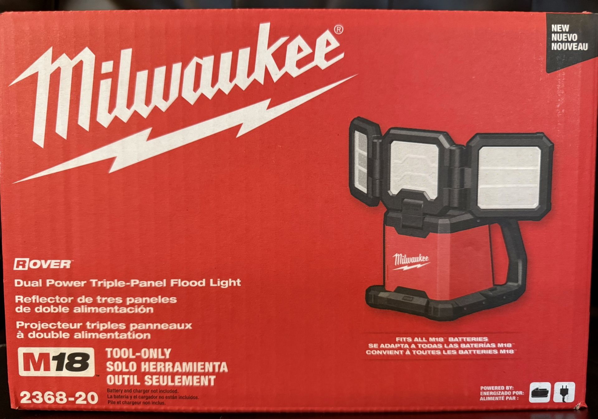 Milwaukee M18 Dual Power Triple-Panel Flood LED Light 2368-20