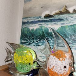 Party Lite Tropical Glass Blown Fish Candle Holder $20 Ea or 2/$35

