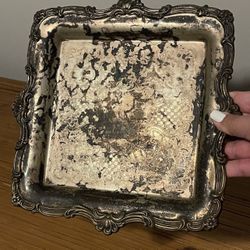 Antique Silver Plated Serving Plate 