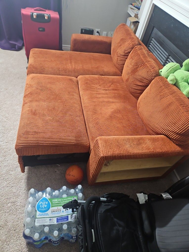 Convertible Corduroy Sofa Couch β $200