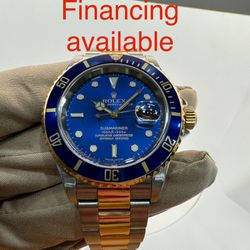 Rolex Submariner 40 Blue 18k Yellow Gold Two Tone 