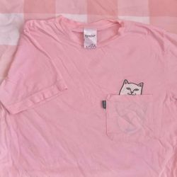rip n dip pink cat pocket tee