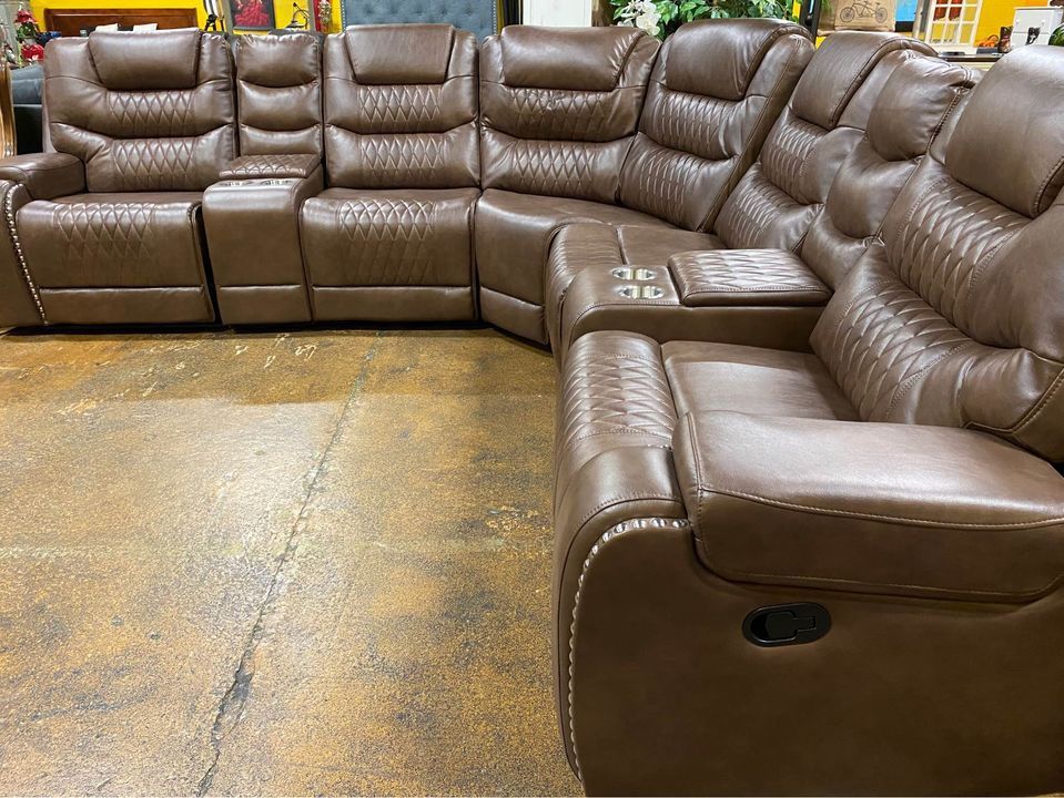 Leather Sectional Recliner Same Day Delivery No Money Down 0% Interest