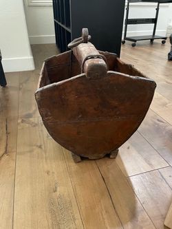 Antique Wooden Grain Scoop Bucket