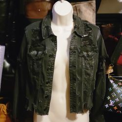 Cello Extremely Distressed Jean Jacket 