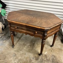 Atwater Vintage Antique Rolling Wooden Radio Desk