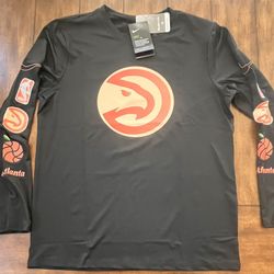 Atlanta Hawks City Edition Long Sleeve  Dri-Fit  Shirt Large NWT