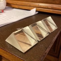 3 PC 25.4x25.4x25.4mm 45 90 degree K9 Optical Glass Right Angle Triangular Internal Inside Reflecting Prism Prisma