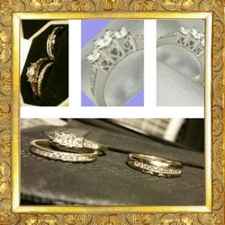 Zales White Gold Engagement/Wedding Set