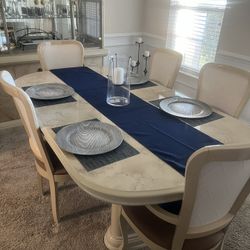 Dining Table, 6 Chairs with Match China Cabinet