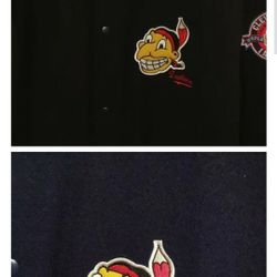 Rare! Cleveland Indians Wahoo Throwback 1948 World Champs wool Varsity Jacket
