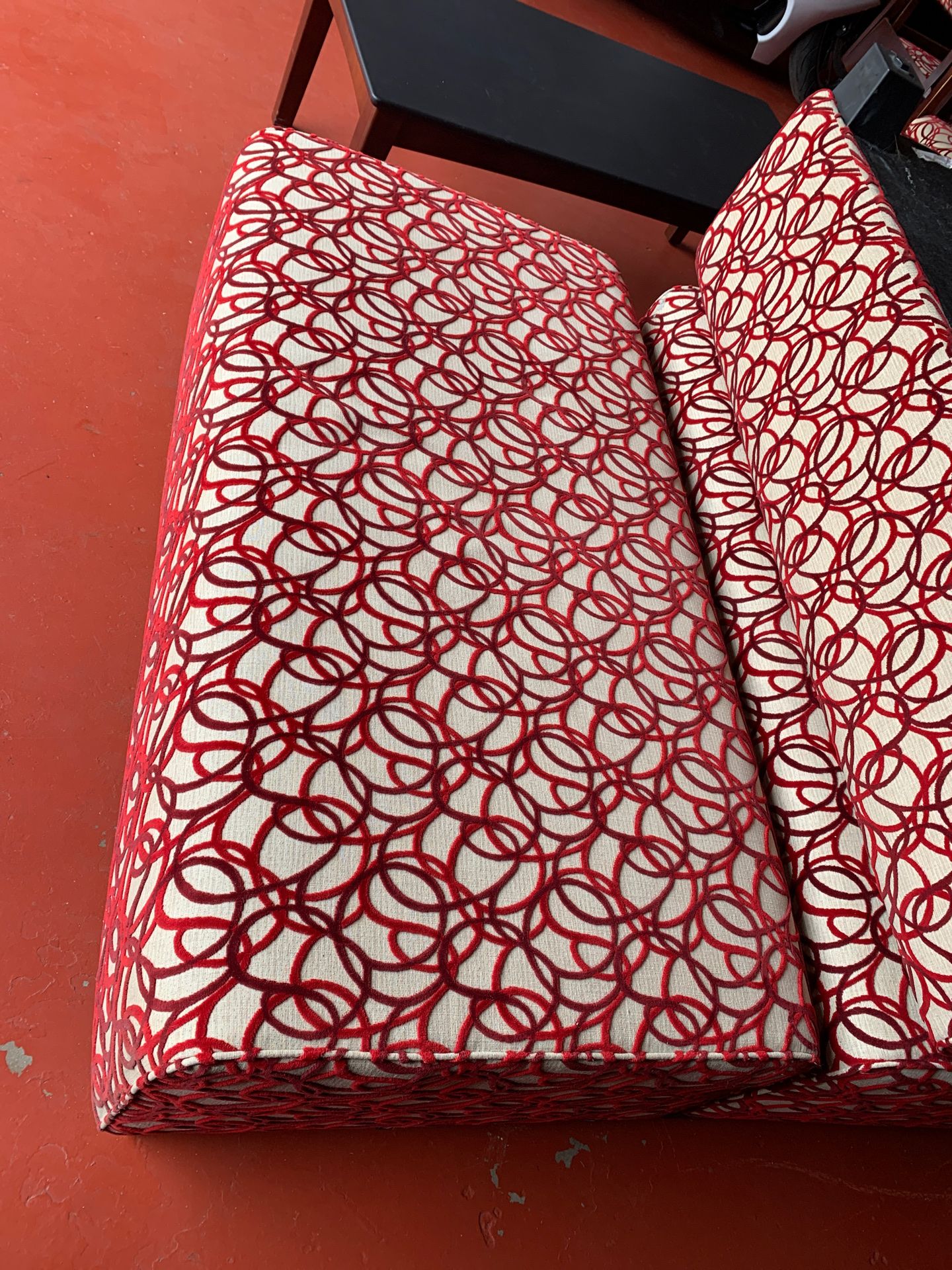 Red chairs, Task chairs, ottomans