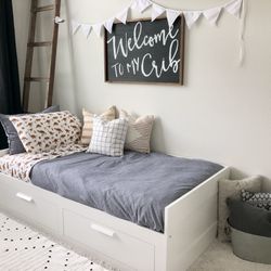 IKEA Brimnes Twin to Full Bed With Storage
